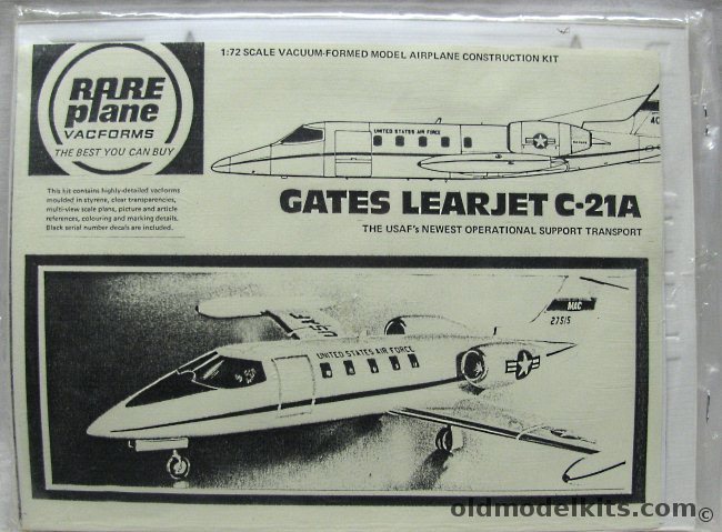 Rareplane 1/72 Gates Learjet 35A Business Jet USAF C-21A plastic model kit